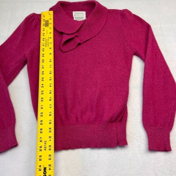 Vintage Express Silk Angora Blend Pink Fuschia Long Sleeve Knit Sweater Top M - Picture 4 of 5